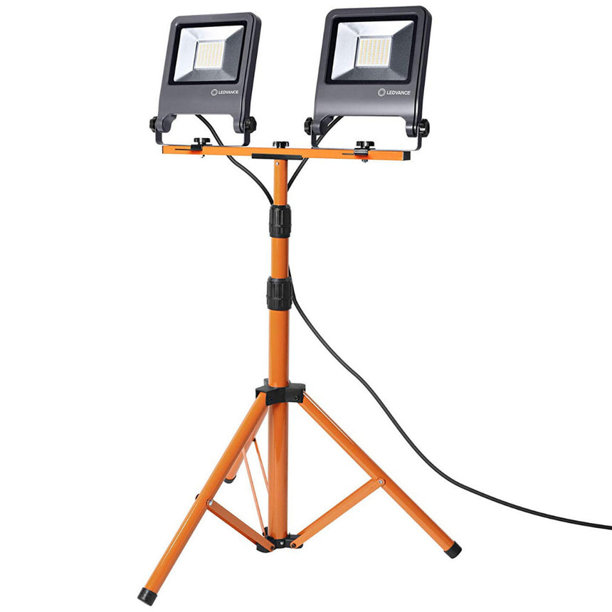 Pachet proiector LED + stativ Ledvance, 2x50W, 4000K, 9000lm, IP65 proiector, IP44 priza conectare, 220-240V, clasa energetica F