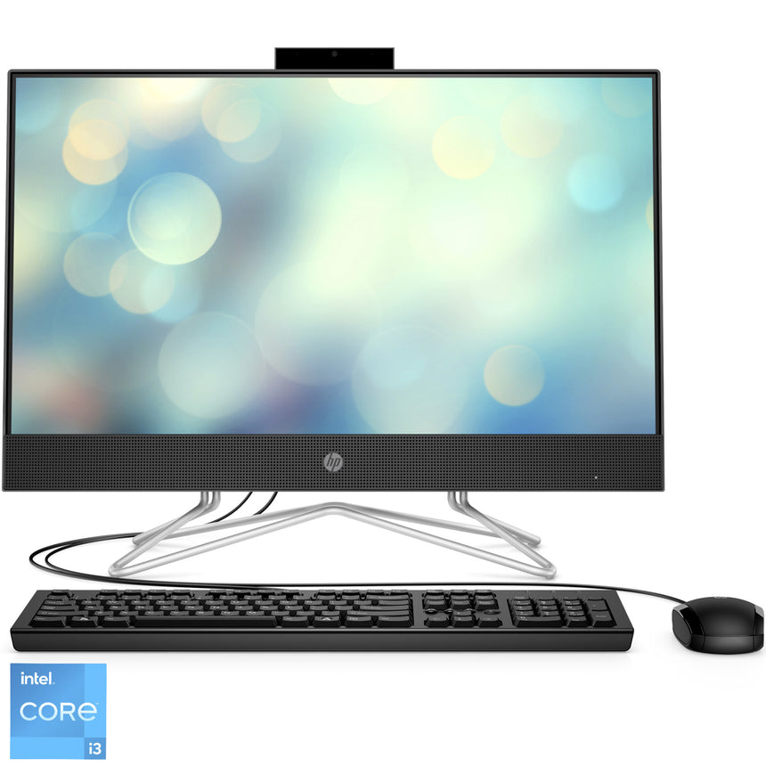 Sistem All-in-One HP 24-df1029nq cu procesor Intel® Core™ i3-1115G4 pana la 4.10 GHz, Tiger Lake, 23.8", Full HD, 8GB DDR4, 256GB SSD, Intel® UHD Graphics, Free DOS, Jet Black