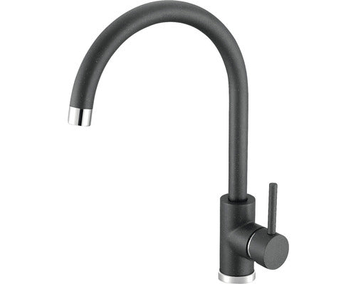 Pachet Chiuveta Bucatarie Alveus Cadit 70 Granital Negru + Baterie Monocomanda Kati + Dozator Sapun + Suport Scurgator