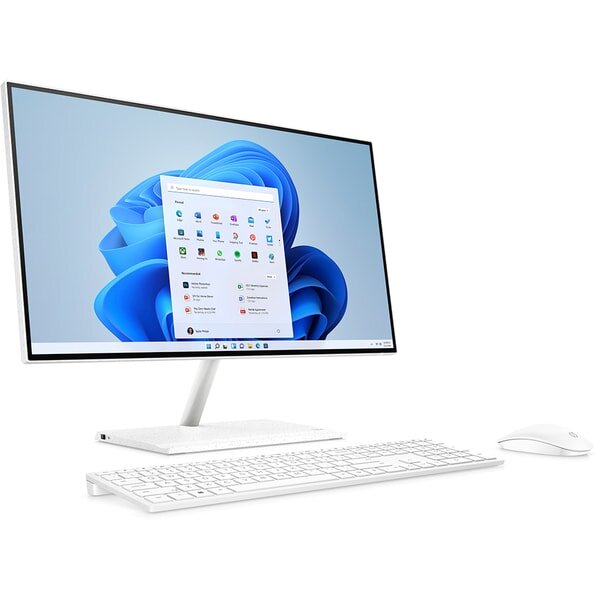 Sistem PC All in One HP 24-cb1051nq, AMD Ryzen 5 5625U pana la 4.3GHz, 23.8" Full HD Touch, 16GB, 1TB, SSD 512GB, AMD Radeon Graphics, Windows 11 Home, Alb