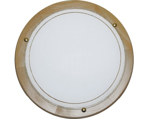 Plafoniera Top Light E27 Max. 2x60w, Lemn Natur / Alb