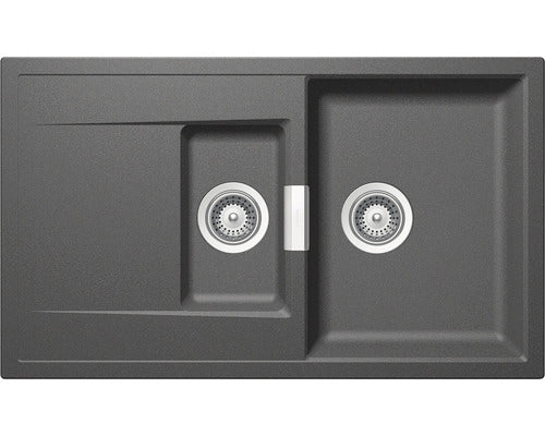 Chiuveta Bucatarie Cu 1 Cuva + ½ Schock Mono D-150 86x51 Cm, Cu Picurator, Reversibila, Cristadur Stone