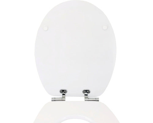 Capac WC form & style Edge, usor detasabil, inchidere lenta, alb-argintiu 47,6x36,5 cm
