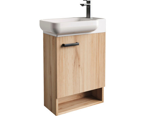 Set Mobilier Baie, Basano Venas, 54 cm Inclusiv Lavoar, Alb