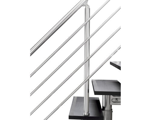 Balustrada Pertura Agape Aluminiu Pentru Scara Dreapta, Crom