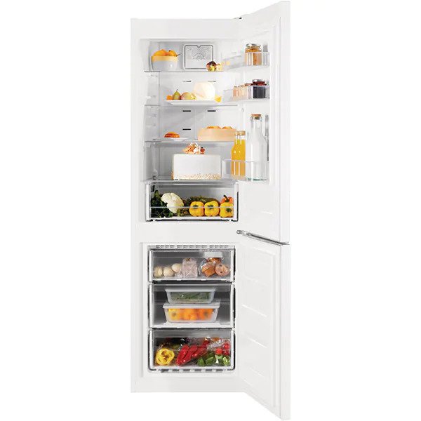 Combina frigorifica Indesit XIT8T2EW, 320 l, No Frost, Pure Wind, AirCooler, Clasa E, H 189 cm, Alb