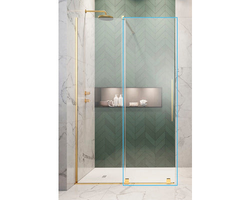 Usa Culisanta Radaway Furo Gold, Deschidere Dreapta, 60x200 cm, Sticla Securizata Transparenta, Profil Auriu