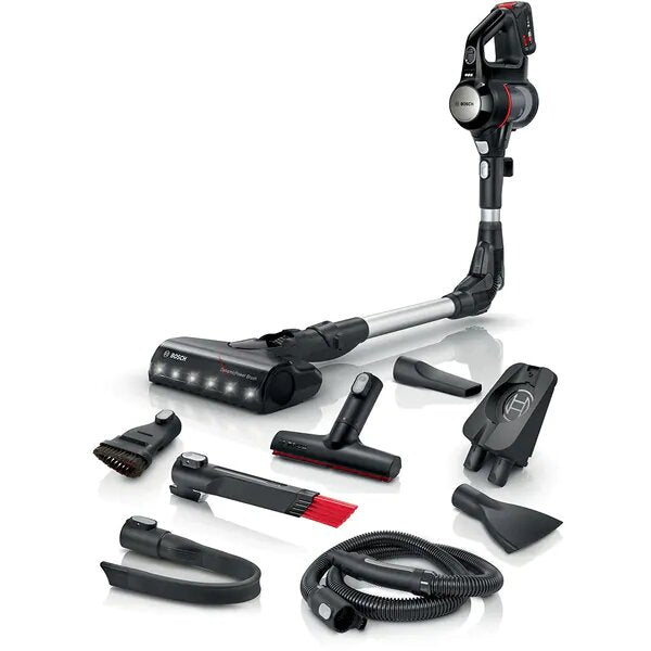 Aspirator Vertical 2 in 1 BOSCH Unlimited 7 BCS711EXT, 0.3l, 18V, Autonomie maxima 40 min, Negru-Argintiu