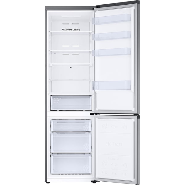 Combina Frigorifica SAMSUNG RB38C671DSA/EF, No Frost, 390 l, H 203 cm, Clasa D, All-Around Cooling, Argintiu