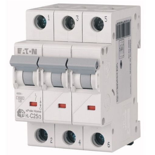 Siguranta electrica automata EATON 194793, HL-C25/3, latime 3 module, 4,5kA, 3P, caracteristica C, 25A