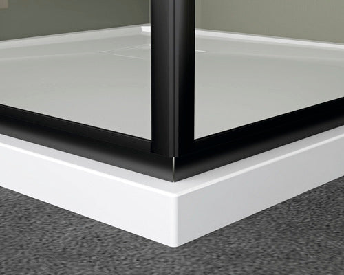 Cabina de dus patrata basano Slimline 90x90 cm sticla transparenta anticalcar profil negru