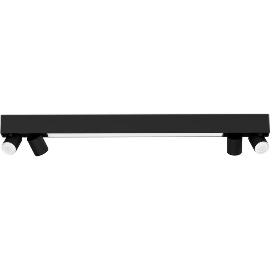 Plafoniera LED RGB inteligenta Philips Hue Centris, Bluetooth, ZigBee Light Link, cu 4 SpoturiGU10, 4x5.7W + LED integrat 40W, 4200 lm, lumina alba si colorata, Metal, Negru, clasa energetica G