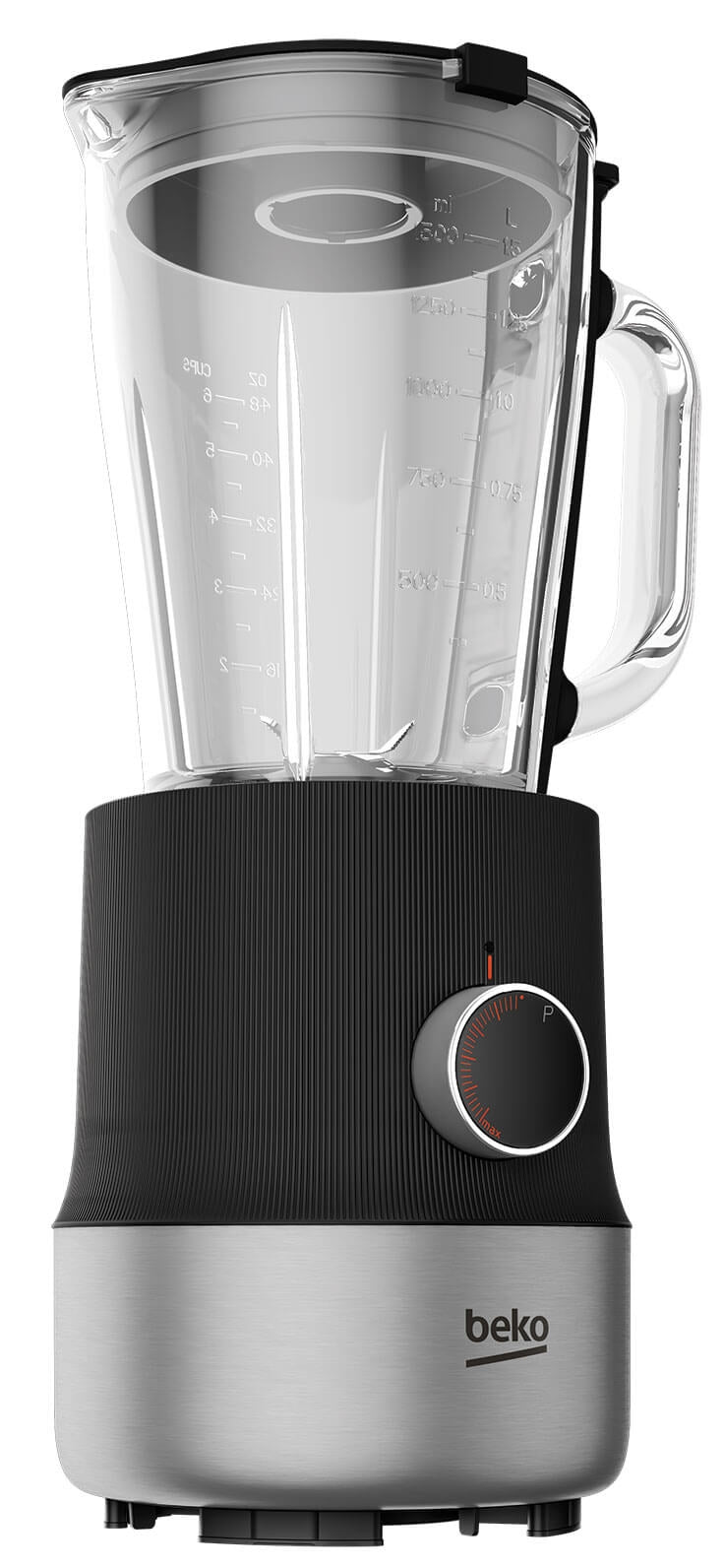 Blender BEKO TBN81808BX, 1.5l, 800W, 6 Trepte Viteza, Negru-Argintiu