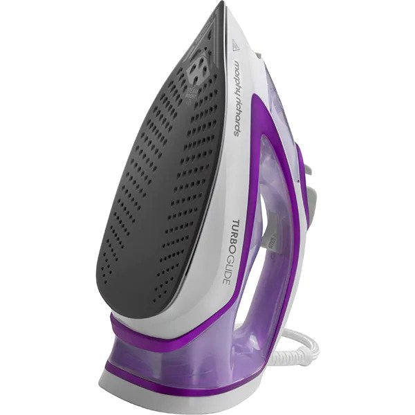 Fier de calcat Morphy Richards Turboglide 302000, 2800W, 40g/min, 150 g debit abur continuu, capacitate rezervor 400ml, cablu alimentare 3 m, Alb/Mov