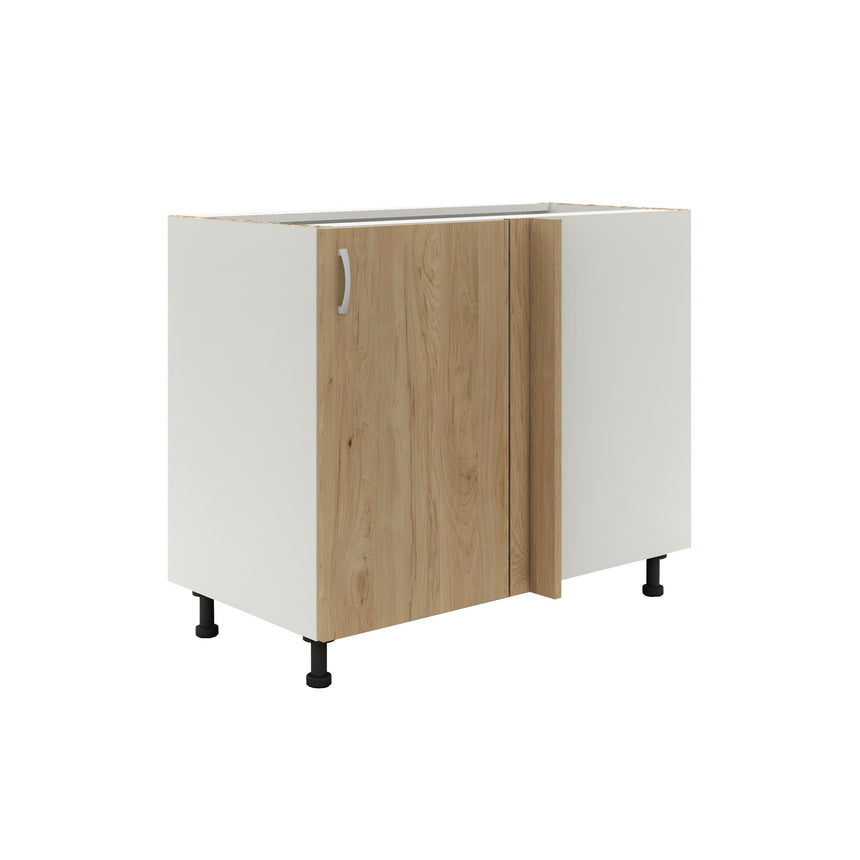 Corp Baza Colt haaus Karo, Lemn Natural/Alb, 98 x 50 x 80 cm
