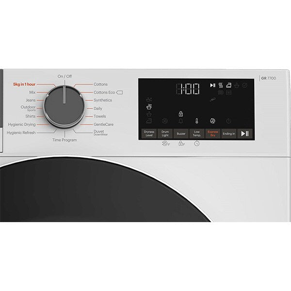 Uscator de rufe GRUNDIG GTP5823GN, Pompa de caldura, 8 kg, 15 programe, Clasa A++, Alb