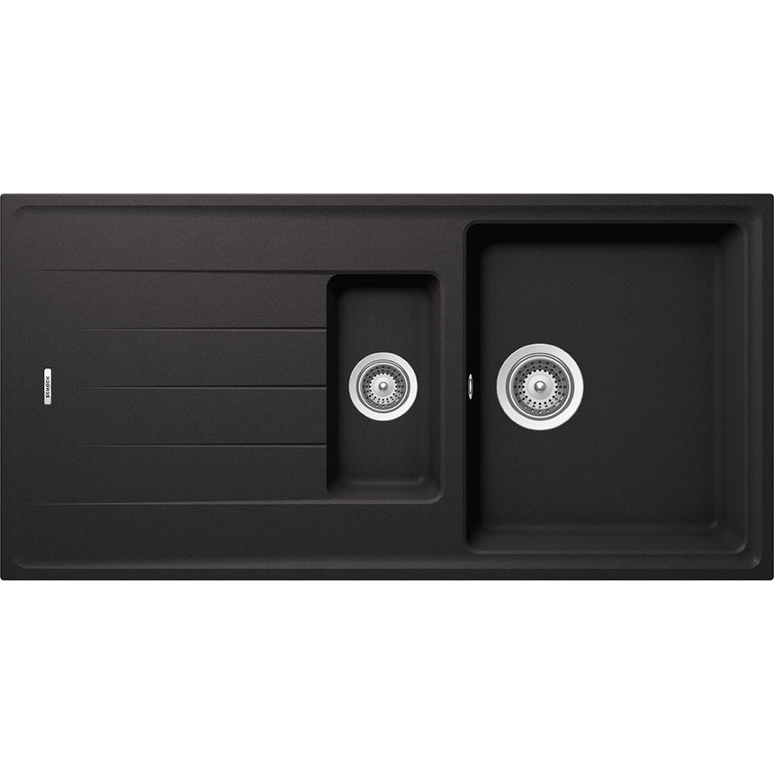 Chiuveta Granit Schock Element D-150 Nero Cristalite 1000 x 500 mm, adancime cuva 180 mm, reversibila, montare pe blat