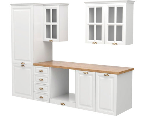 Set Mobilier Bucatarie Maria L 240 cm Decor Alb