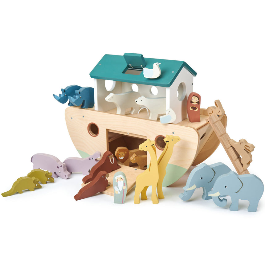 Set de joaca din lemn Tender Leaf Toys - Arca lui Noe, 25 piese