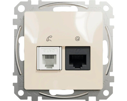 Priza Telefon Si Date Rj11 + Rj45 Schneider Sedna Design Cat5e, Bej