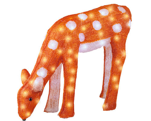 Figurina Cerb Lumineo 100 Led-uri H 49 Cm Alb Rece