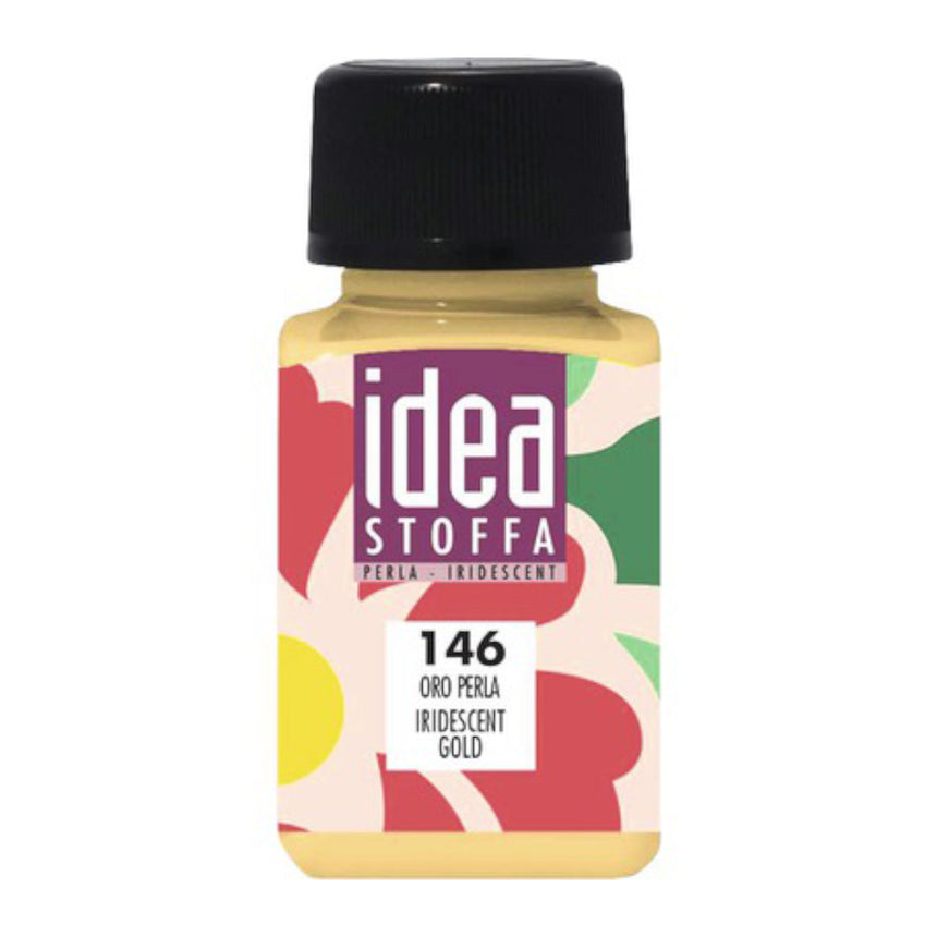 Vopsea Decorativa pentru Tesaturi Idea Stoffa Maimeri - Iridiscent Gold - 60 ml