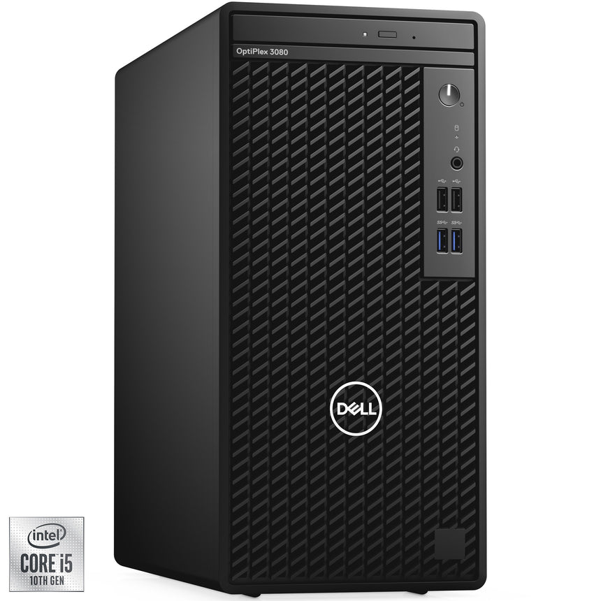 Sistem Desktop Dell OptiPlex 3080 MT cu procesor Intel® Core™ i5-10505 pana la 4.60 GHz, Comet Lake, 8GB DDR4, 512GB SSD, DVD-RW, Intel® UHD Graphics 630, Windows 10 Pro