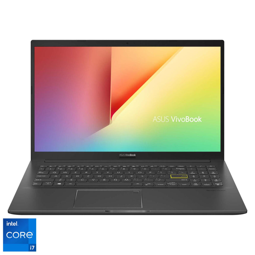 Laptop ASUS VivoBook 15 K513EA cu procesor Intel® Core™ i7-1165G7, 15.6", Full HD, 8GB, 512GB SSD, Intel® UHD Graphics, No OS, Indie Black