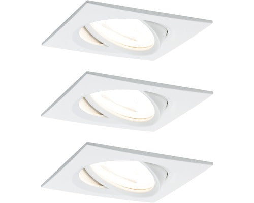Spoturi Led Incastrate Nova 6, 5w 84x84 Mm, Module Becuri Led Coin Incluse, Alb Mat, Pachet 3 Bucati