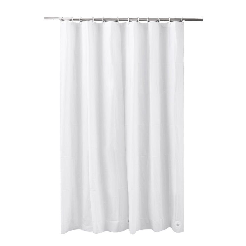 Perdea dus PVC cu 12 inele plastic, Frandis, 180x180 cm, PVC, alba
