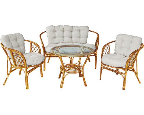 Set Mobilier Gradina Bahama Ratan Natural 4 Piese 4 Locuri