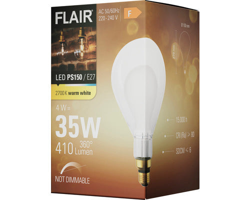 Bec Vintage Led Flair E27 4w, Glob Ps150, Durata 15.000 H