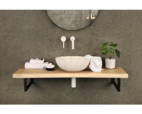 Lavoar Rotund Marmor, cu Montaj pe Blat Ø, 40 cm, Alb
