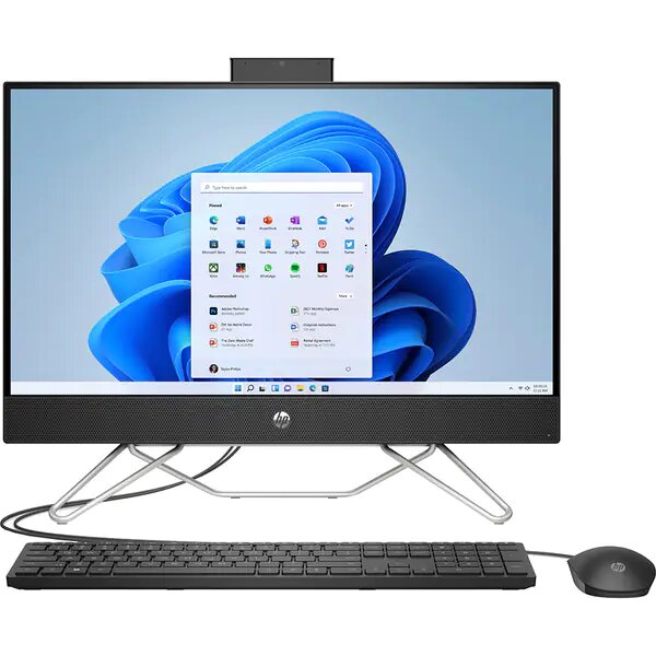 Sistem All-in-One HP 24-cb0036nq PC cu procesor AMD Ryzen™ 3 5300U pana la 3.80 GHz, 23.8", Full HD, 8GB, 256GB SSD, AMD Radeon™ Graphics, Windows 11 Home