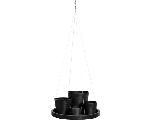 Farfurie Ecopots Cu Agatatoare Plastic Ø 36 Cm H 3 Cm Gri Inchis
