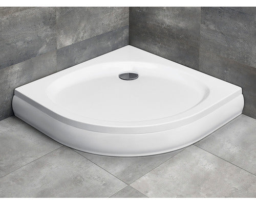 Cadita De Dus Semirotunda Radaway Patmos A 90x90x16 Cm Acril Alb 4s99155-03