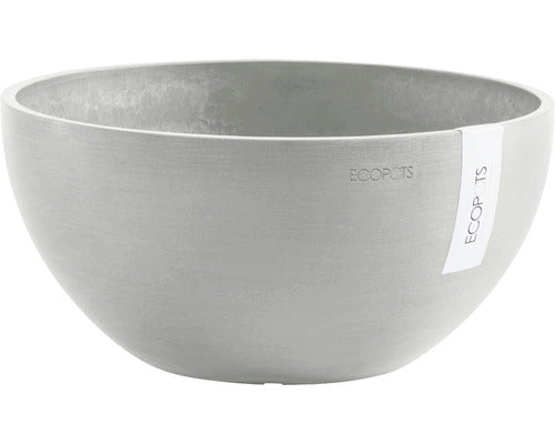 Ghiveci Ecopots Brussels Plastic Ø 25 Cm H 12 Cm Alb-gri