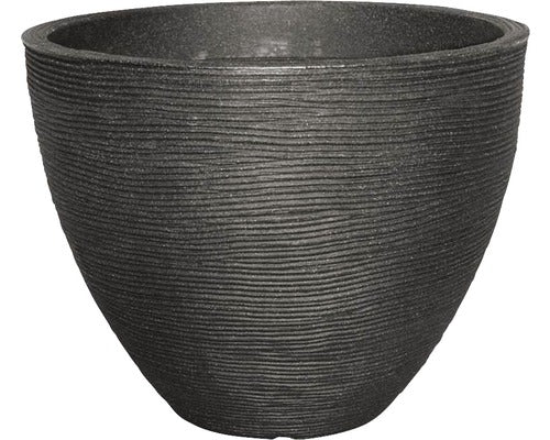 Ghiveci Striat Geli, Plastic, Ø 40, H 31 Cm, Antracit