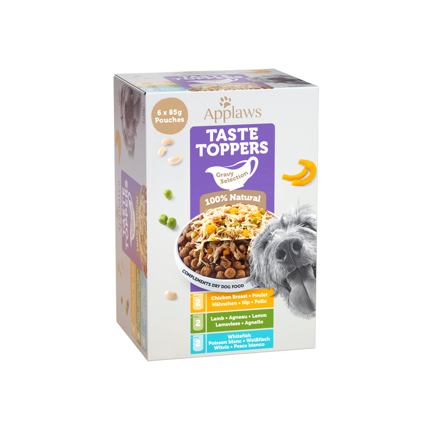Hrana umeda pentru caini Applaws Taste Toppers, Selectii in sos, 6 x 85g