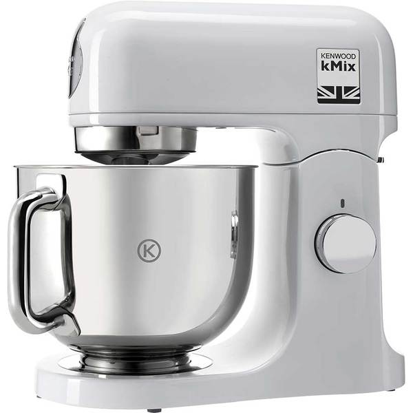 Robot de Bucatarie KENWOOD KMix KMX750AW, vas 5l, 1000W, 6 Trepte Viteza, Alb-Argintiu