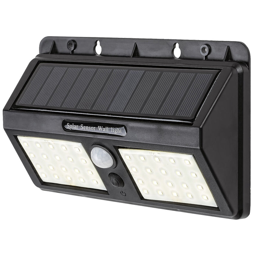 Lampa solara LED de exterior pentru pererte Rabalux Ostrava 7881, cu senzor de miscare, 2.4W, 225 lm, IP44, lumina alba naturala (4000K), Negru