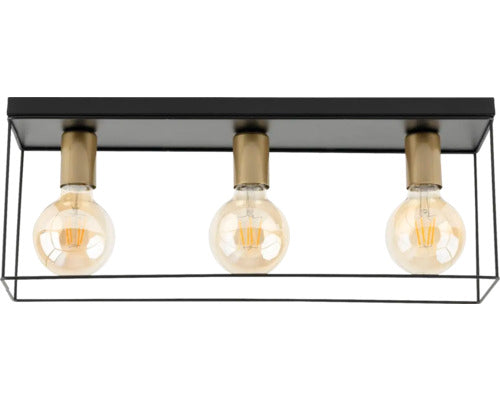 Plafoniera Talo E27 Max. 3x60w, Negru/auriu