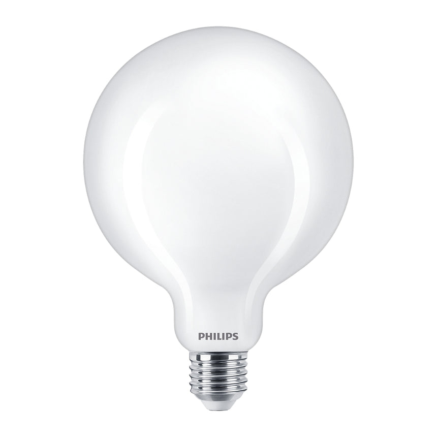 Bec LED glob Philips G120, EyeComfort, E27, 13W (120W), 2000 lm, lumina alba calda (2700K), clasa energetica D