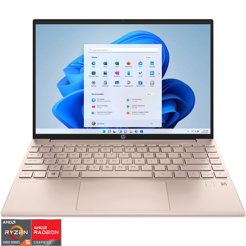Laptop ultraportabil HP Pavilion Aero 13-be0031nq cu procesor AMD Ryzen™ 5 5600U, 13.3", WUXGA, 16GB, 512GB SSD, AMD Radeon™ Graphics, Windows 11 Home, Pale Pink