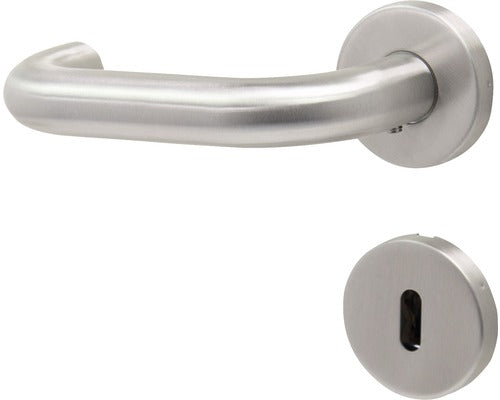 Manere Cu Rozeta Usa Interior Pertura Arnar, Pentru Cheie Bb, Otel Inoxidabil Satinat