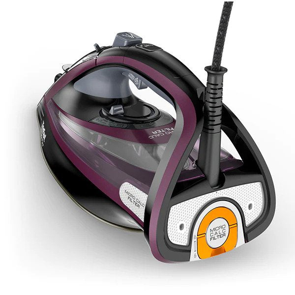 Fier de calcat Tefal Ultimate Pure FV9835E0, 3000 W, 240g/min, 350 ml, Talpa Durilium AirGlide Autoclean, Negru/Violet
