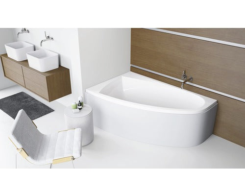 Cada de Baie Asimetrica pe Colt Radaway Rineia, 150x95,5x45 cm, Colt Stanga, Acril, Alb, WA1-31-150x095L