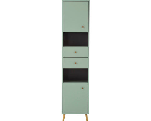 Dulap Baie Inalt Bjarne, 2 Usi 2 Sertare, Pal, 40,3x177,3 Cm, Verde