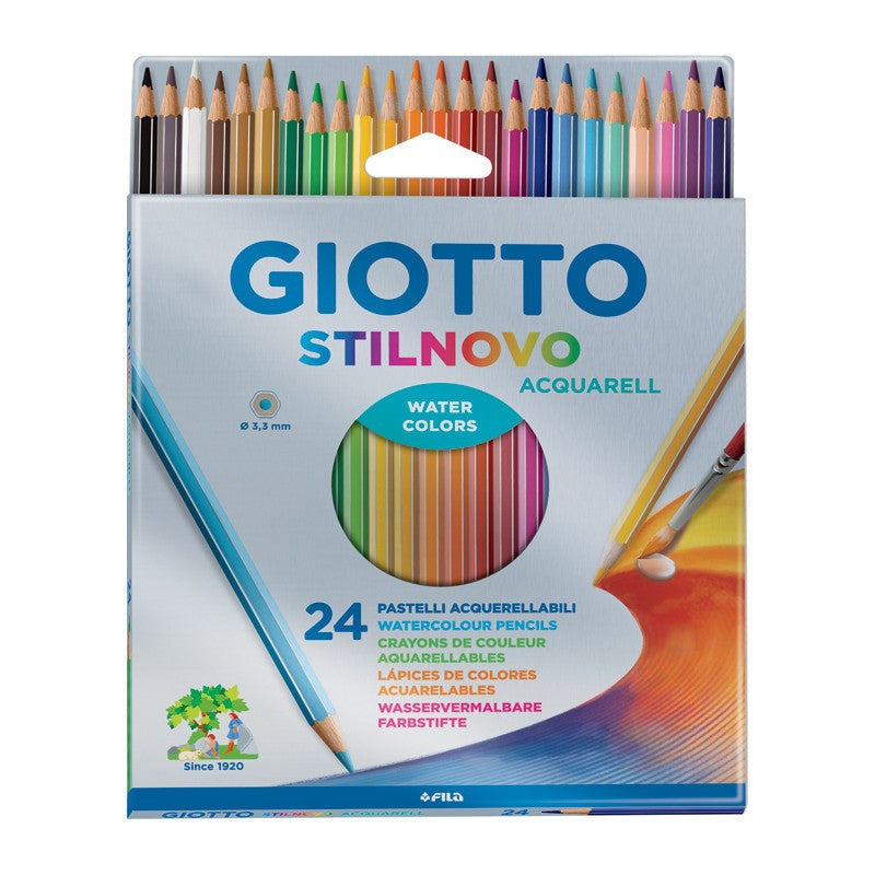 Creioane colorate 24 culori/cutie, GIOTTO Stilnovo Aquarell