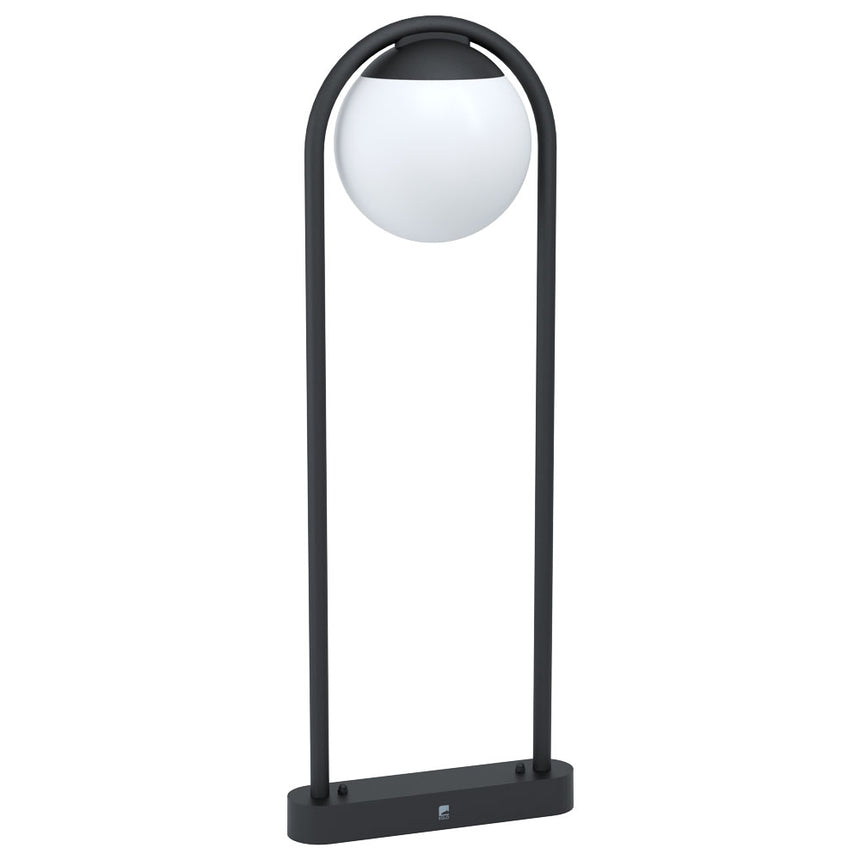 Stalp exterior, PRATA VECCHIA, EGLO, E27, 1x28W, otel zincat, negru, plastic, alb, 32 x 20 x 85 cm, IP44